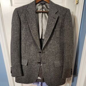 Classic Gray Herringbone Blazer
